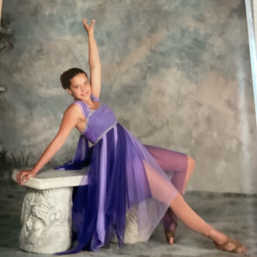 Dance Class Lavender & Deep Purple Chiffon Prom Dress